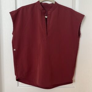 FIGS Scrub Set - Zamora Jogger (S) & Rafaela Top (XXS) in DARK CHERRY